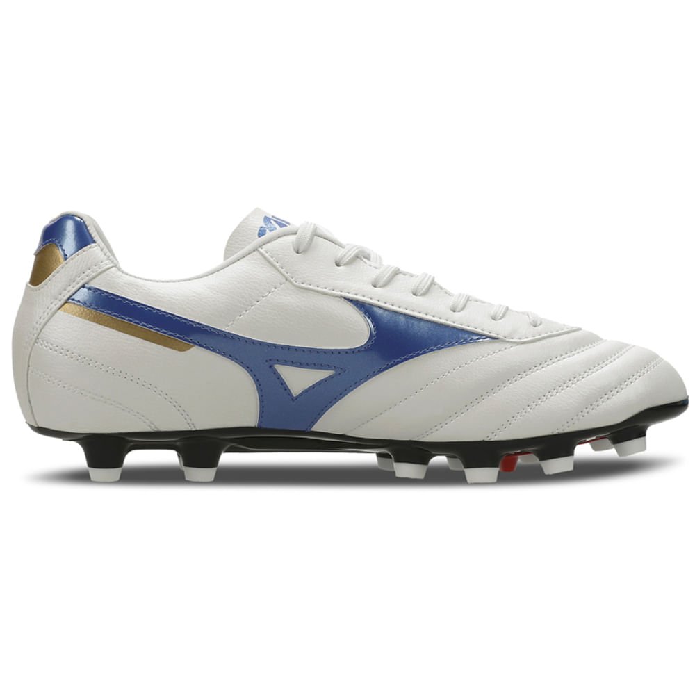 Chuteira de Campo Masculina Mizuno Morelia Classic MD Branco/Azul 5