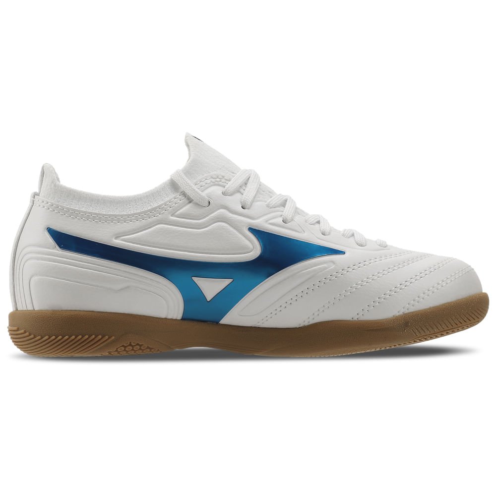 Chuteira Futsal Mizuno Regent IN Junior Branco/Azul 5