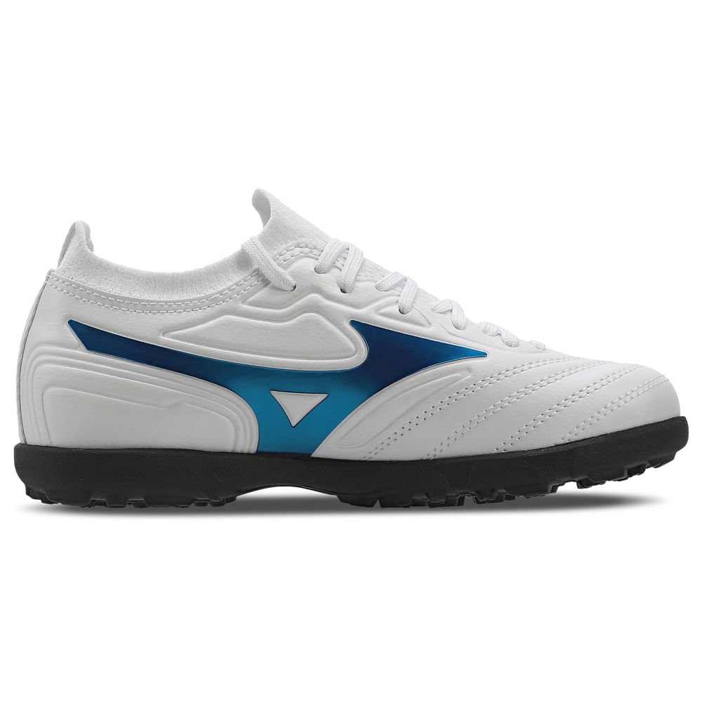 Chuteira Society Mizuno Regent AS Junior Branco/Azul 5