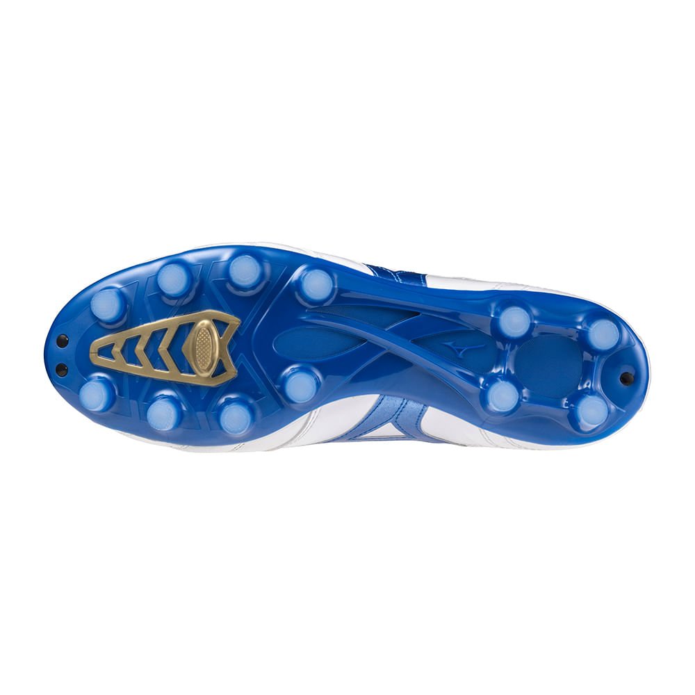 Chuteira de Campo Masculina Mizuno Morelia II Pro Branco/Azul