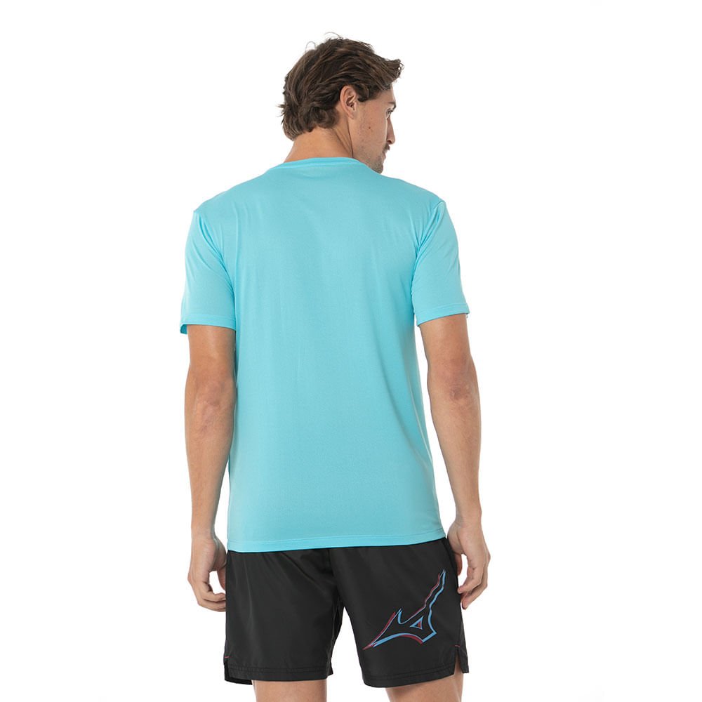 Camiseta de Corrida Masculina Mizuno Nirvana New Azul 3
