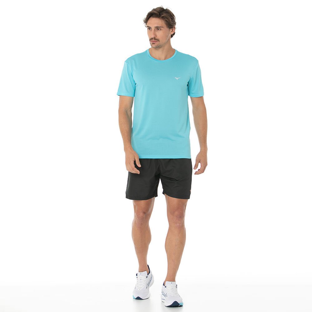 Camiseta de Corrida Masculina Mizuno Nirvana New Azul 4
