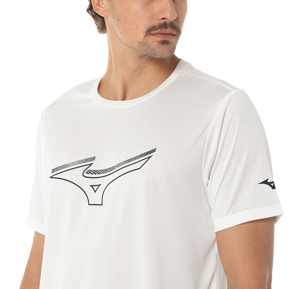 Camiseta Casual Masculina Mizuno Stamp Branco 2