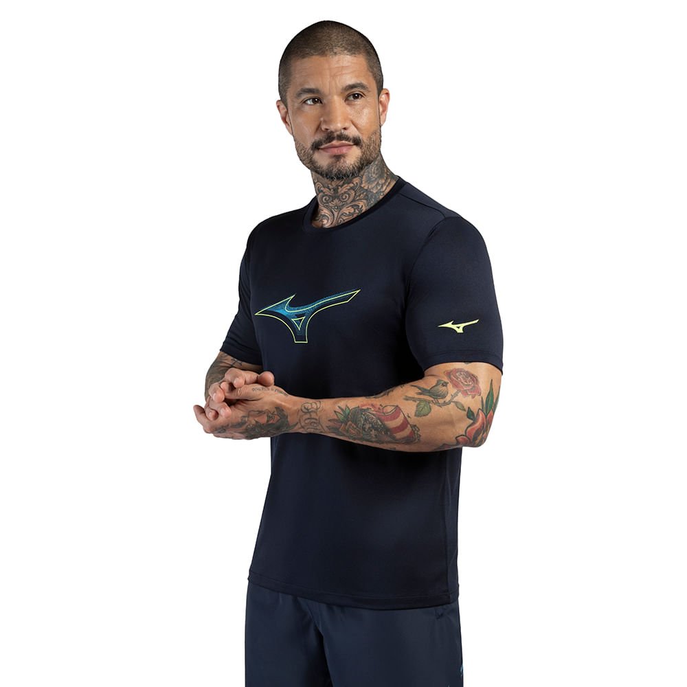 Camiseta Casual Masculina Mizuno Stamp Azul 2