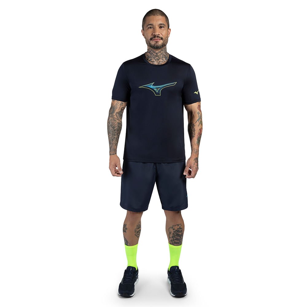 Camiseta Casual Masculina Mizuno Stamp Azul 3