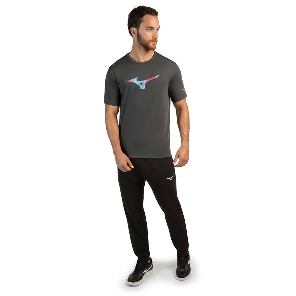 Camiseta Casual Masculina Mizuno Stamp Cinza 2