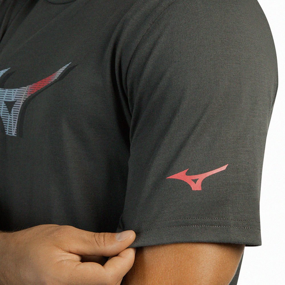 Camiseta Casual Masculina Mizuno Stamp Cinza 6