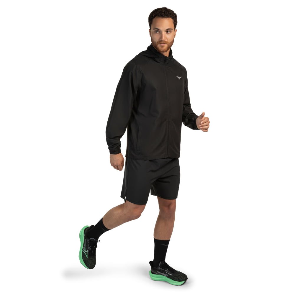 Jaqueta de Corrida Mizuno Masculina Focus Preto 2