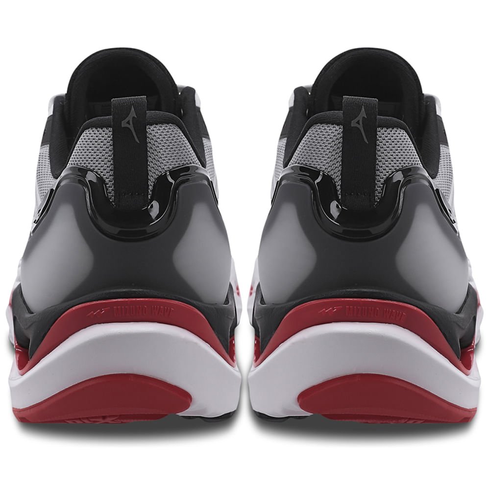 Tênis de Corrida Masculino Mizuno Wave Stratos 3 Branco/Cinza/Vermelho 3