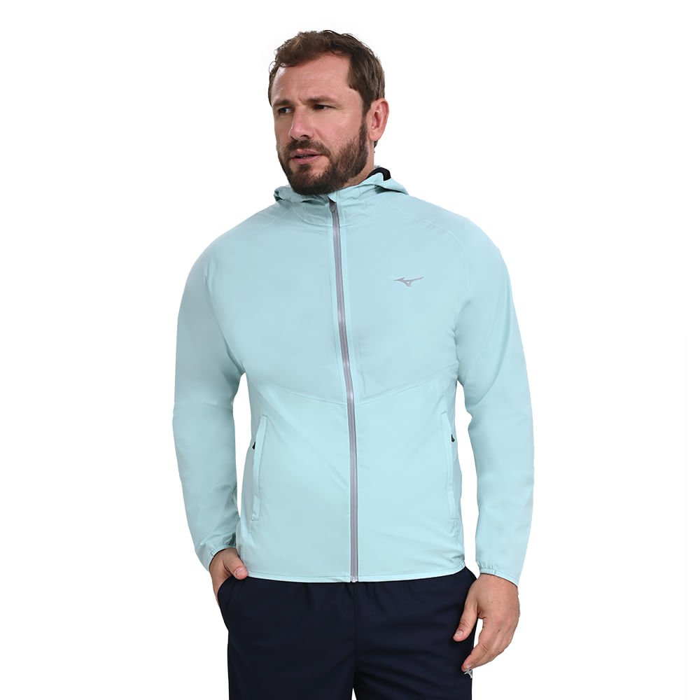 Jaqueta de Corrida Masculina Mizuno Waterproof 20K ER Azul 1