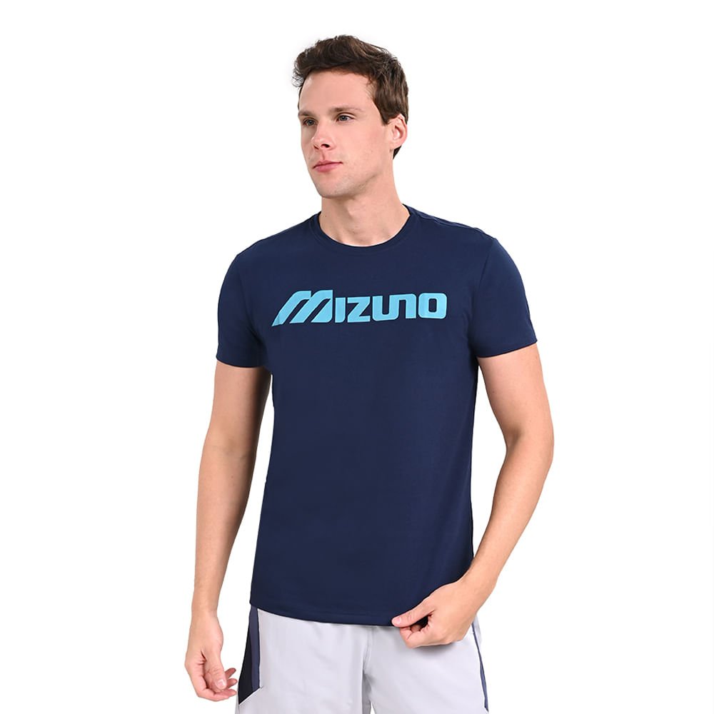 Camiseta Casual Masculina Mizuno Big Logo Azul 2