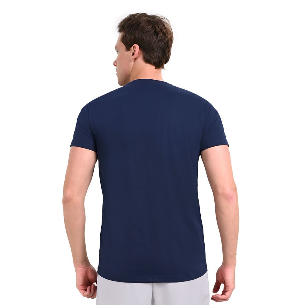 Camiseta Casual Masculina Mizuno Big Logo Azul 3