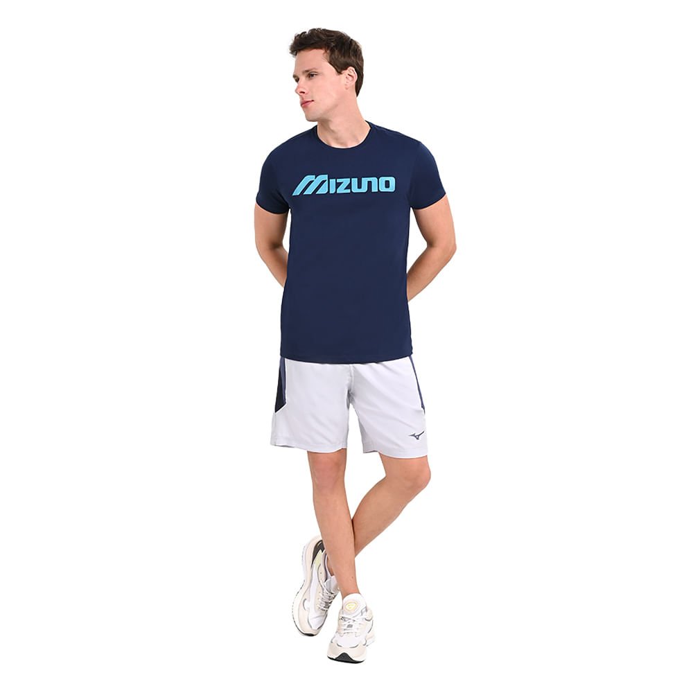 Camiseta Casual Masculina Mizuno Big Logo Azul 4
