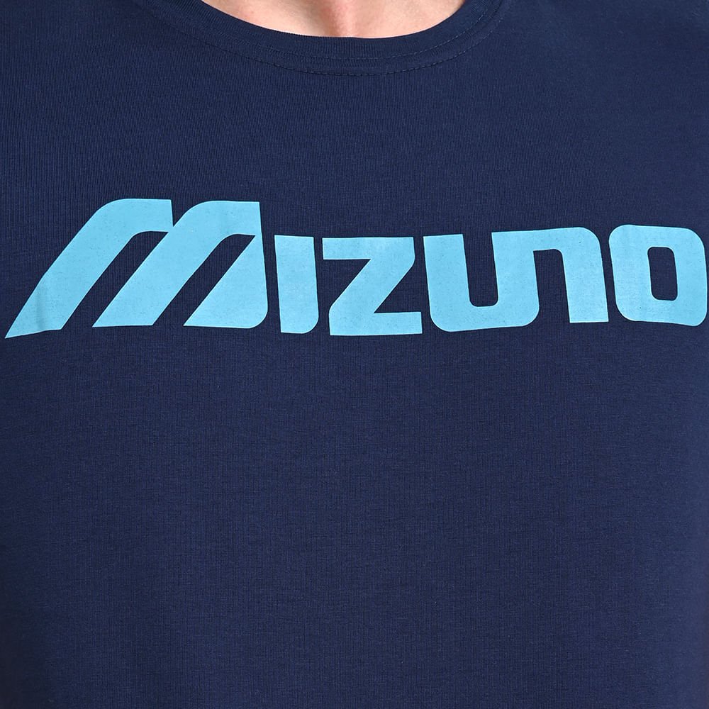 Camiseta Casual Masculina Mizuno Big Logo Azul 5