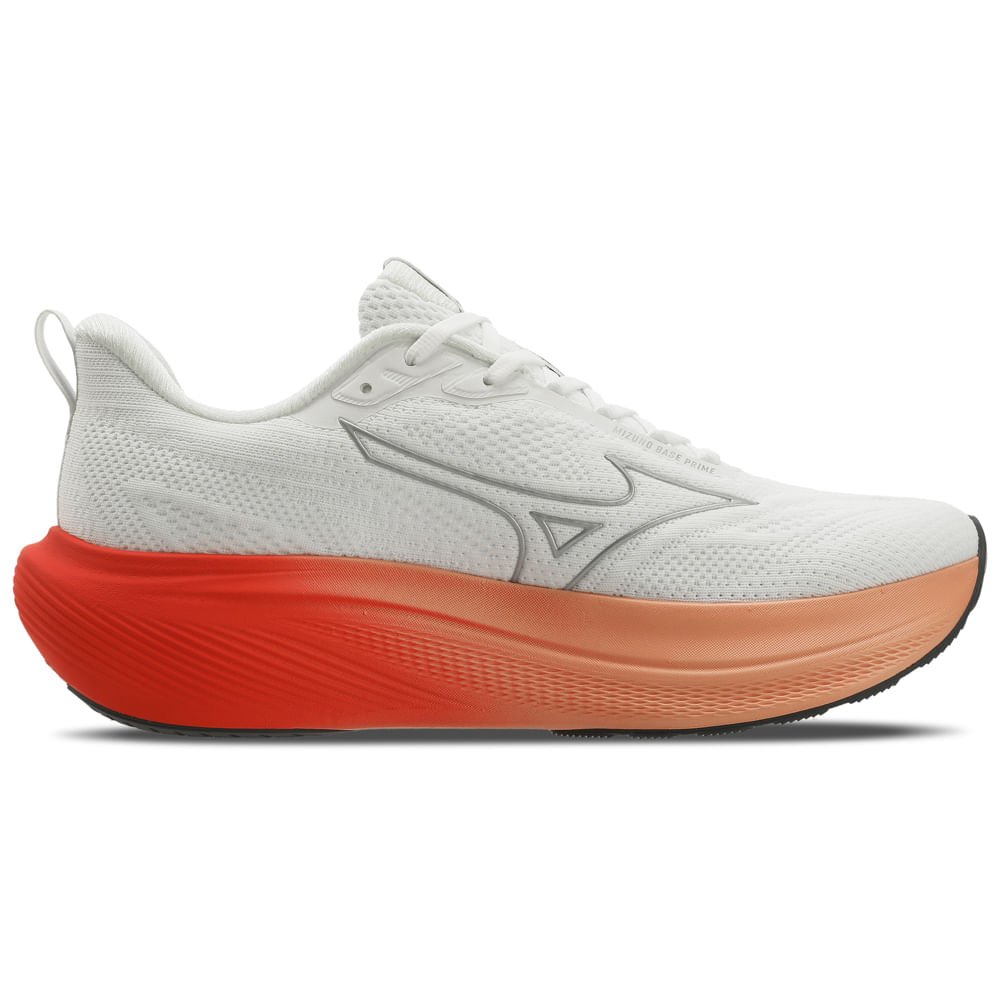Tênis de Corrida Masculino Mizuno Base Prime Branco/Laranja 4