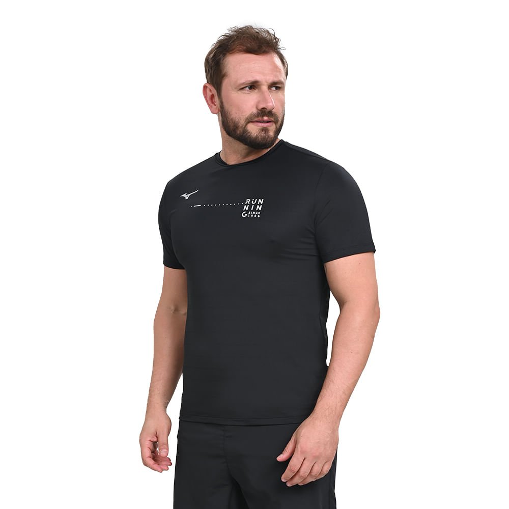 Camiseta de Treino Masculina Mizuno Focus Stamp Preto 2
