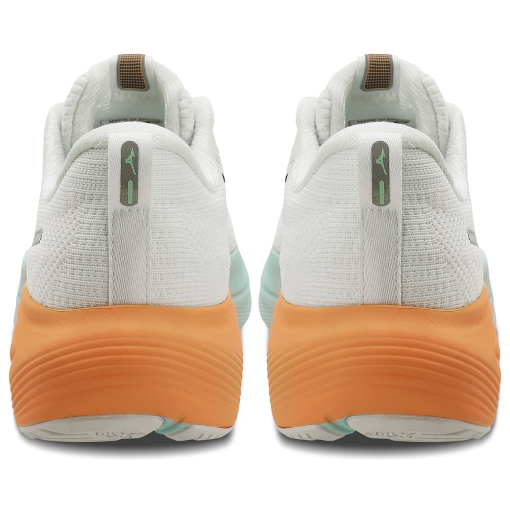 Tênis de Corrida Feminino Mizuno Base Prime Branco/Verde/Laranja 3