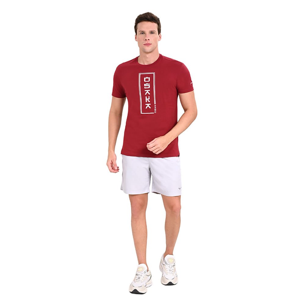 Camiseta Casual Masculina Mizuno Osaka 22 Vermelho 4