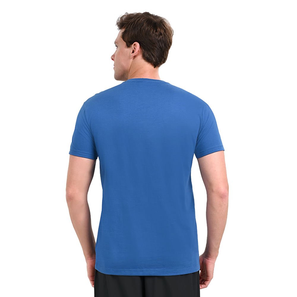 Camiseta Casual Masculina Mizuno Basic Big Logo Azul 3