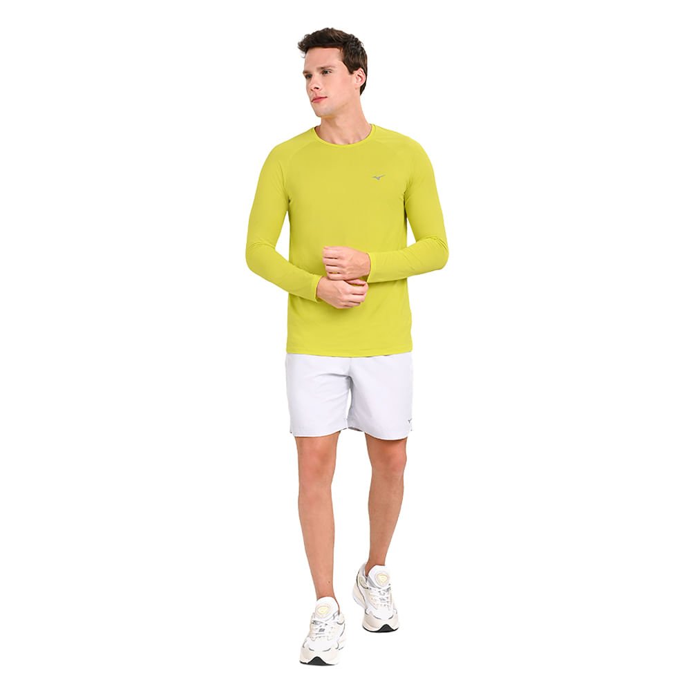 Camiseta Manga Longa de Corrida Masculina Mizuno Pro UV +50 Verde 4