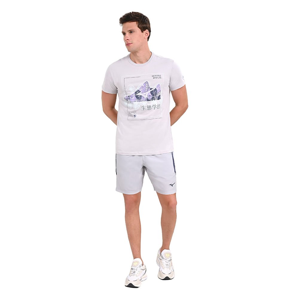 Camiseta Casual Masculina Mizuno Eco Cinza 4