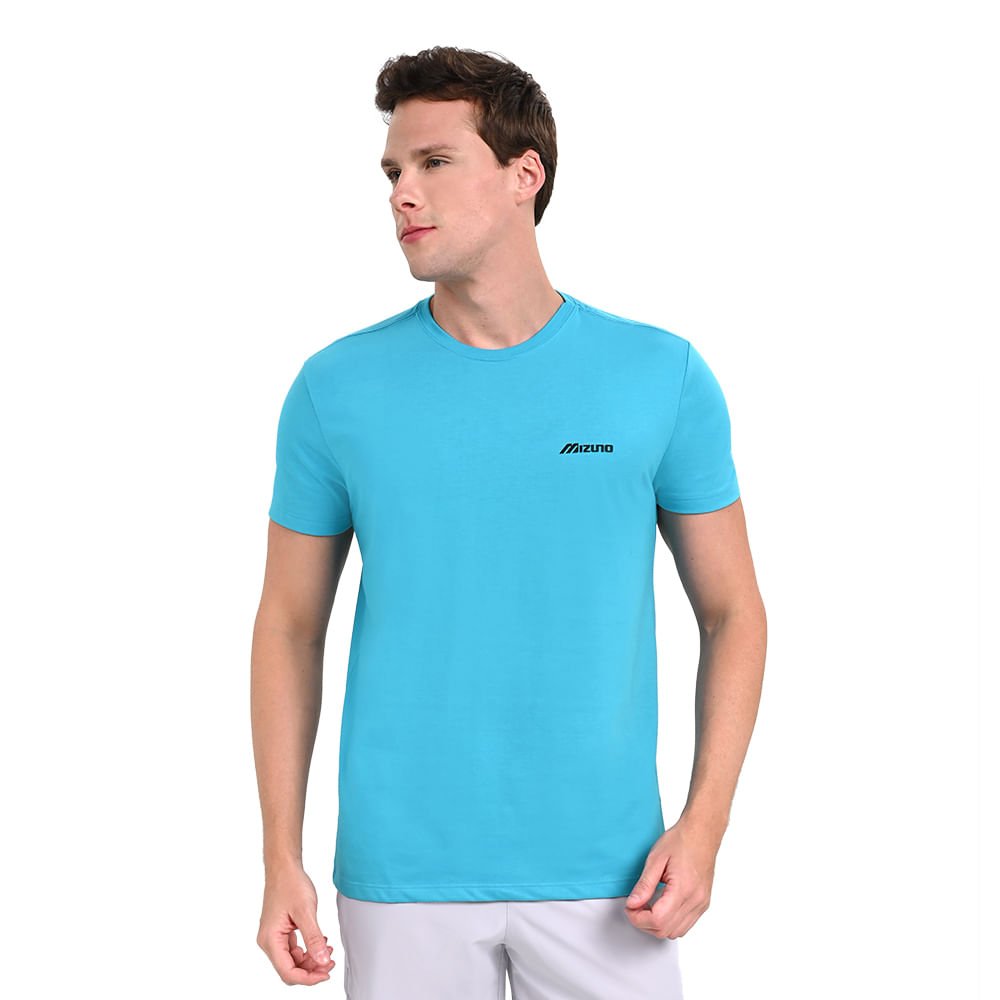 Camiseta Casual Masculina Mizuno Basic Logo Azul 2