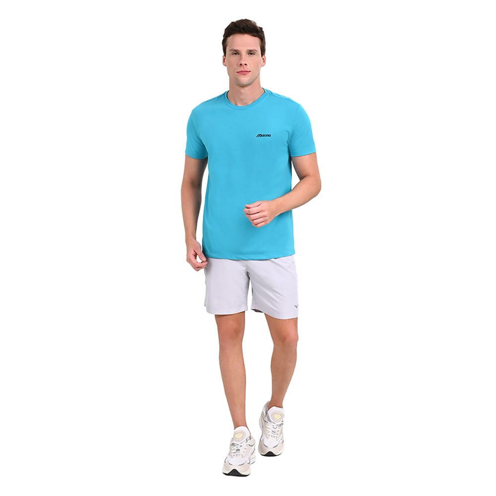 Camiseta Casual Masculina Mizuno Basic Logo Azul 3