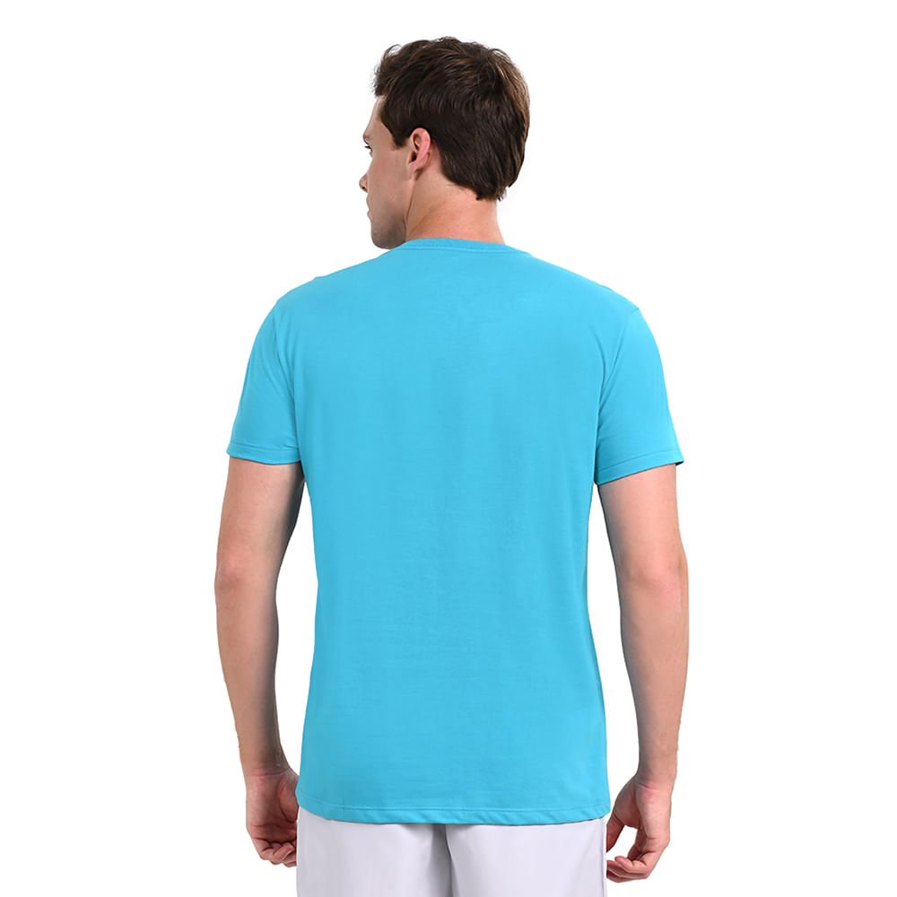 Camiseta Casual Masculina Mizuno Basic Logo Azul 4