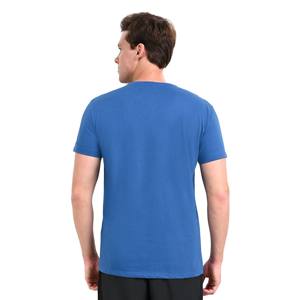 Camiseta Casual Masculina Mizuno Basic Logo Azul 3