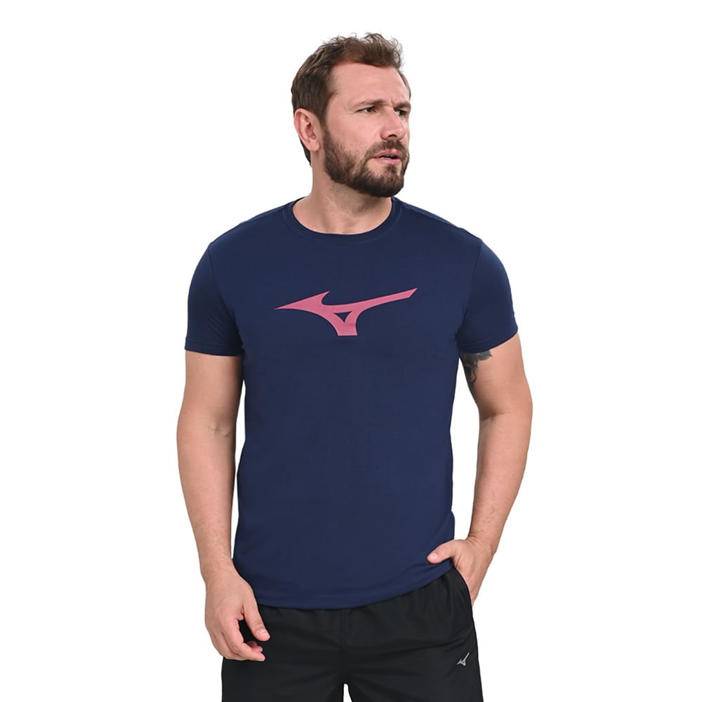 Camiseta Casual Masculina Mizuno Basic Big Logo 2 Azul 2