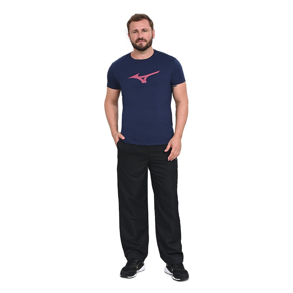 Camiseta Casual Masculina Mizuno Basic Big Logo 2 Azul 4