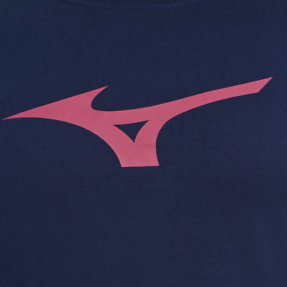 Camiseta Casual Masculina Mizuno Basic Big Logo 2 Azul 5