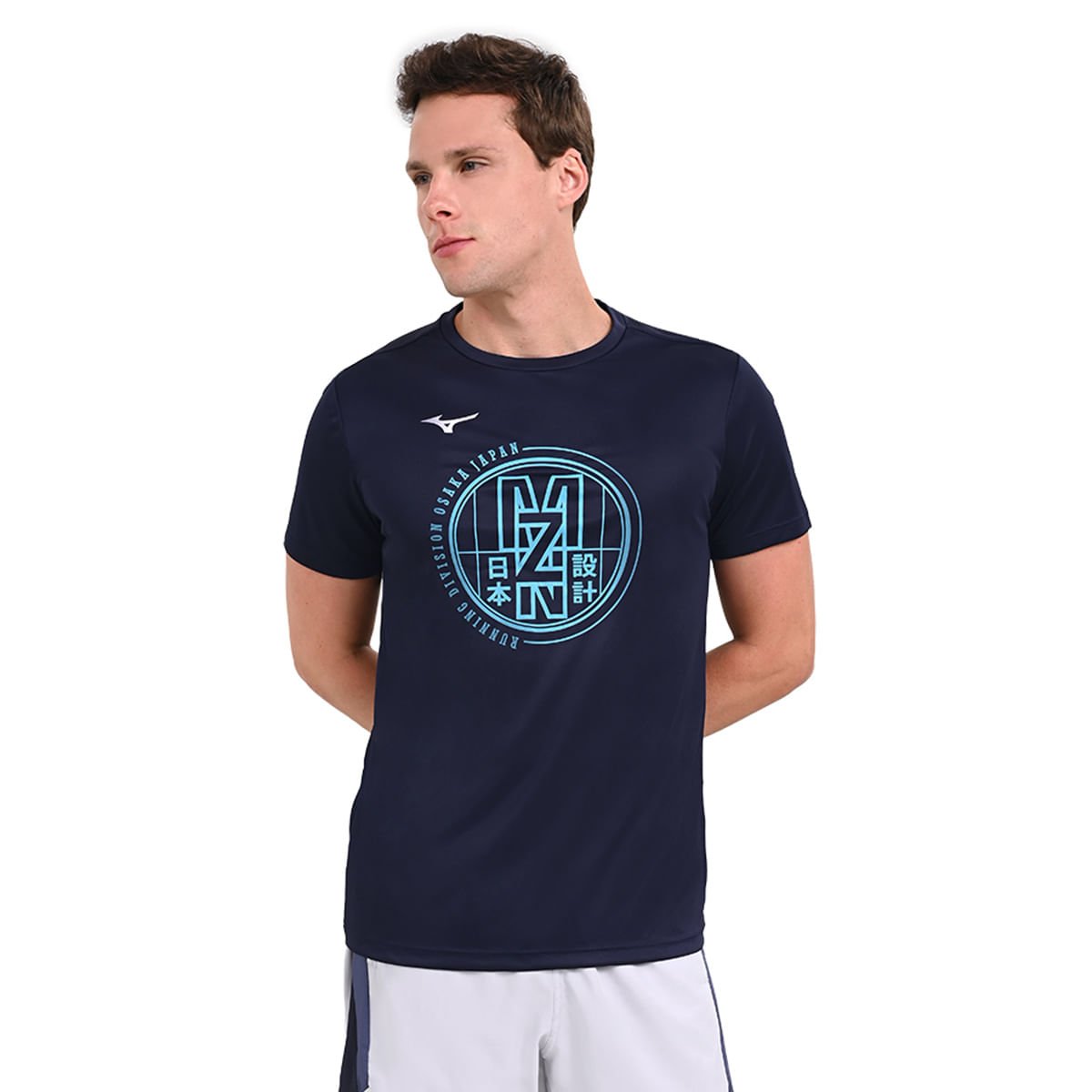 Camiseta de Treino Masculina Mizuno Energy Stamp Azul 2
