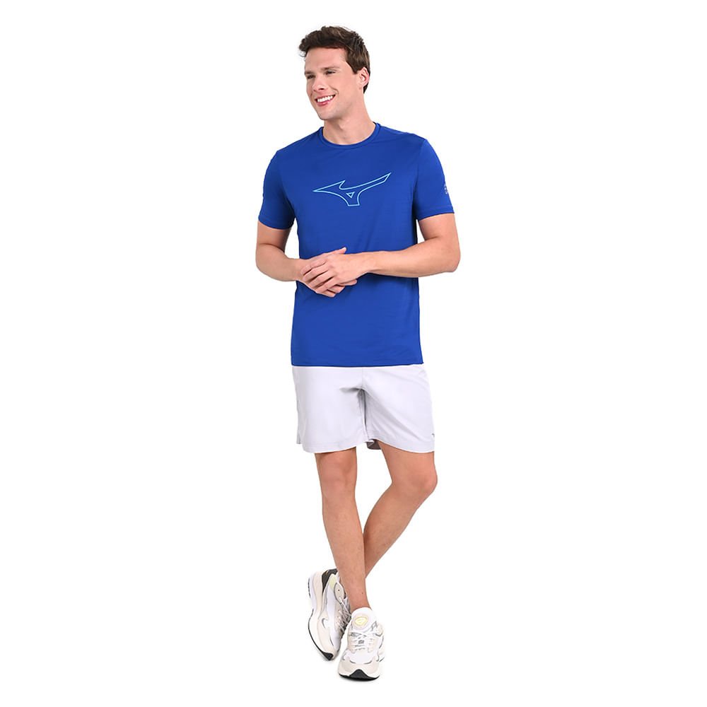 Camiseta de Treino Masculina Mizuno Focus Stamp Azul 4
