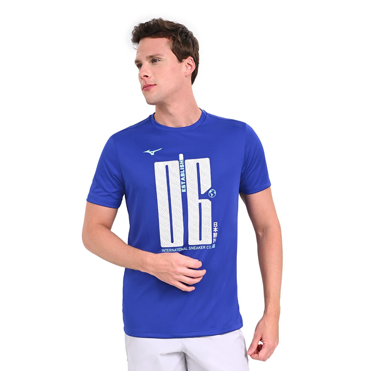 Camiseta de Treino Masculina Mizuno Energy Stamp Azul 2
