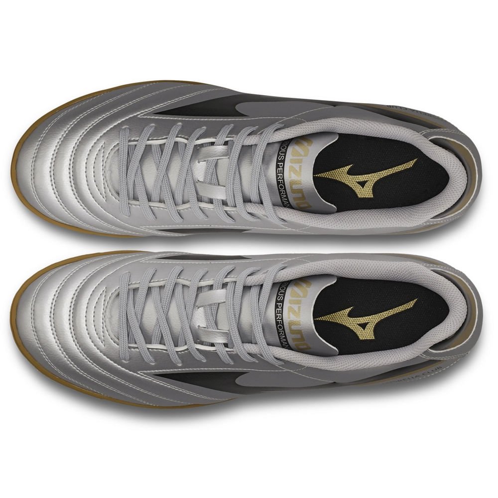 Chuteira Futsal Masculina Mizuno Morelia Club IN Prata 3