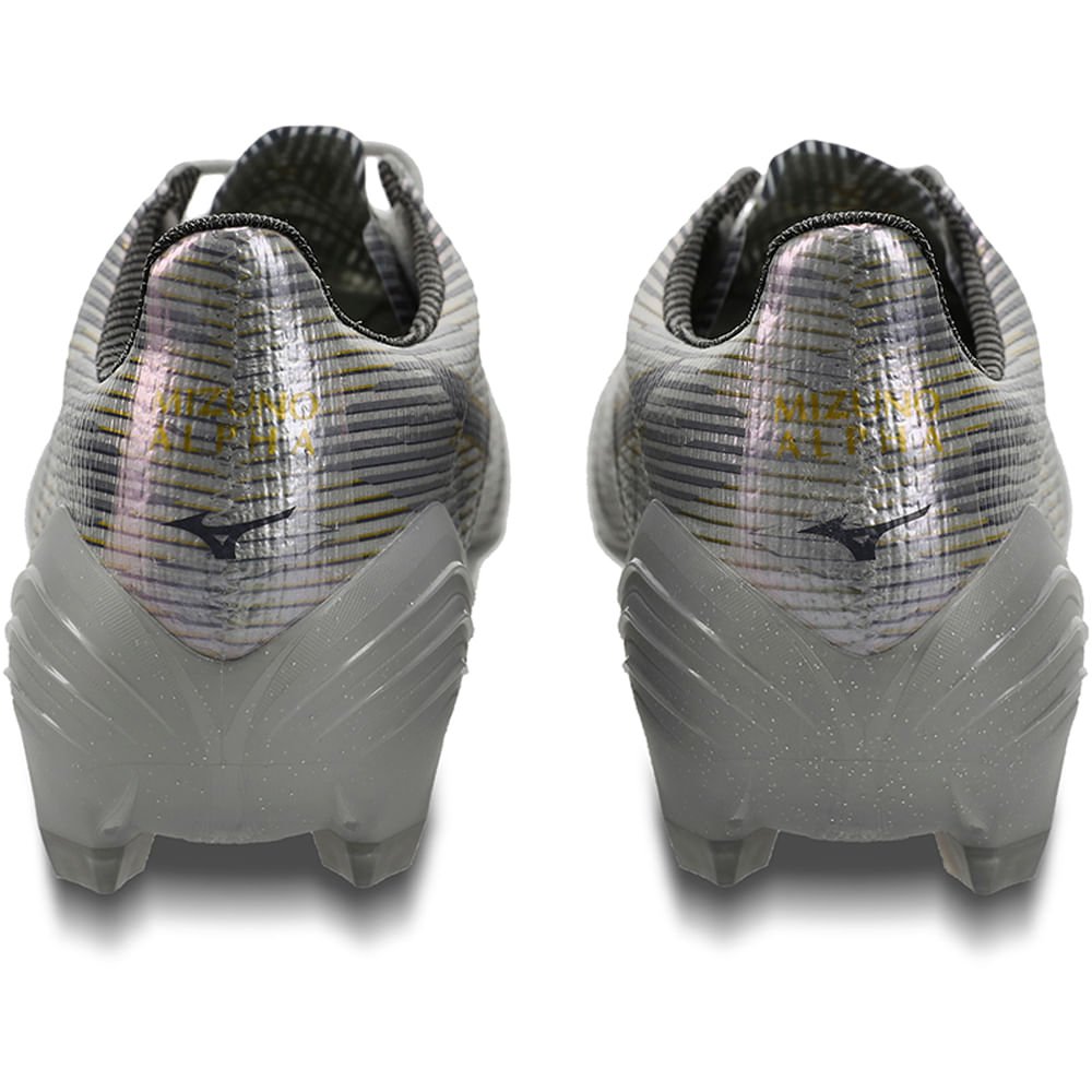 Chuteira de Campo Masculina Mizuno Alpha II Japan MD Prata 3