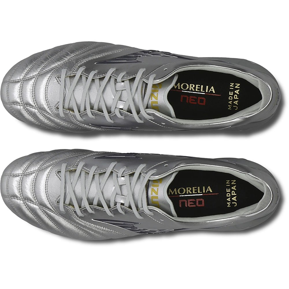 Chuteira de Campo Masculina Mizuno Morelia Neo IV Japan Prata 4