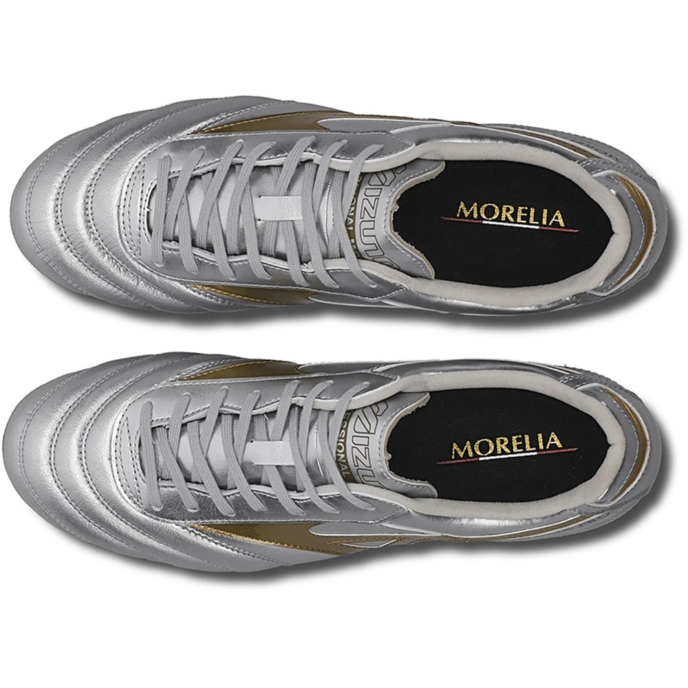 Chuteira de Campo Masculina Mizuno Morelia II Pro Prata 4