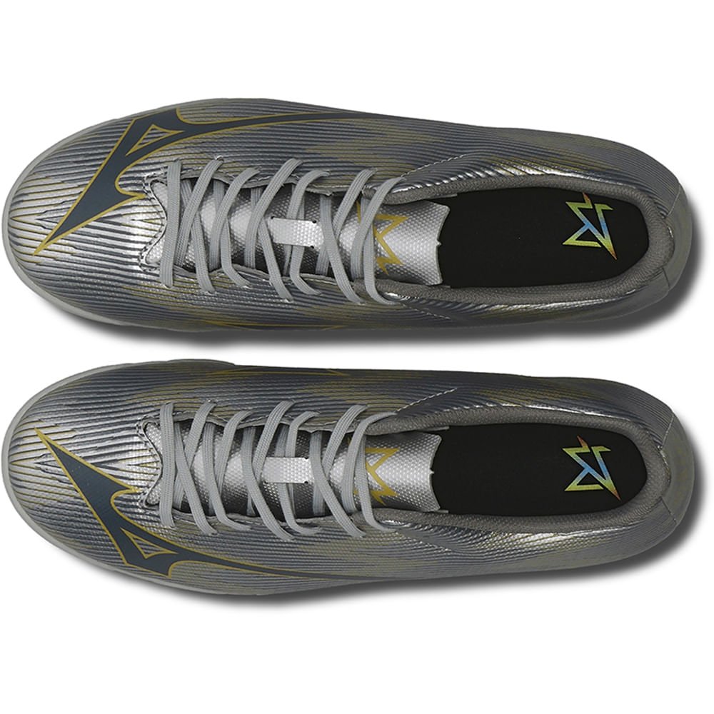 Chuteira Society Masculina Mizuno Alpha II Select AS Prata 4