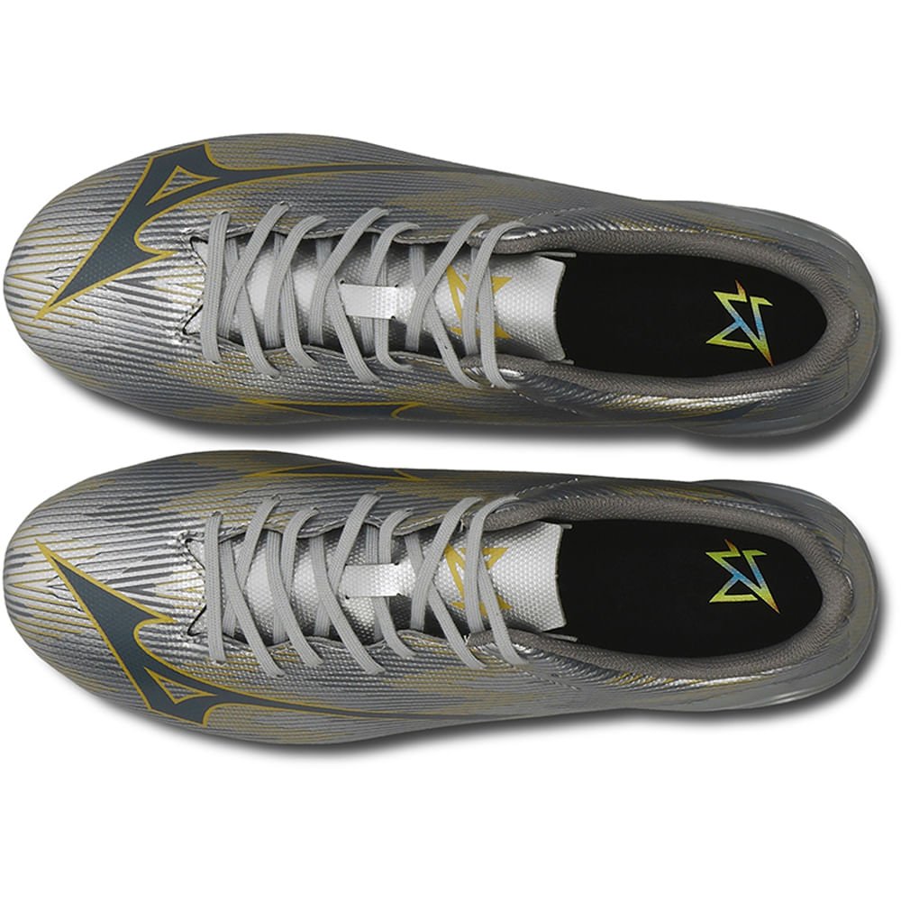 Chuteira de Campo Masculina Mizuno Alpha II Select MD Prata 4