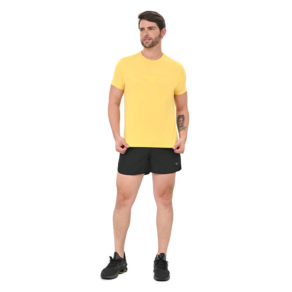 Camiseta Casual Masculino Mizuno Lifestyle Amarelo 4
