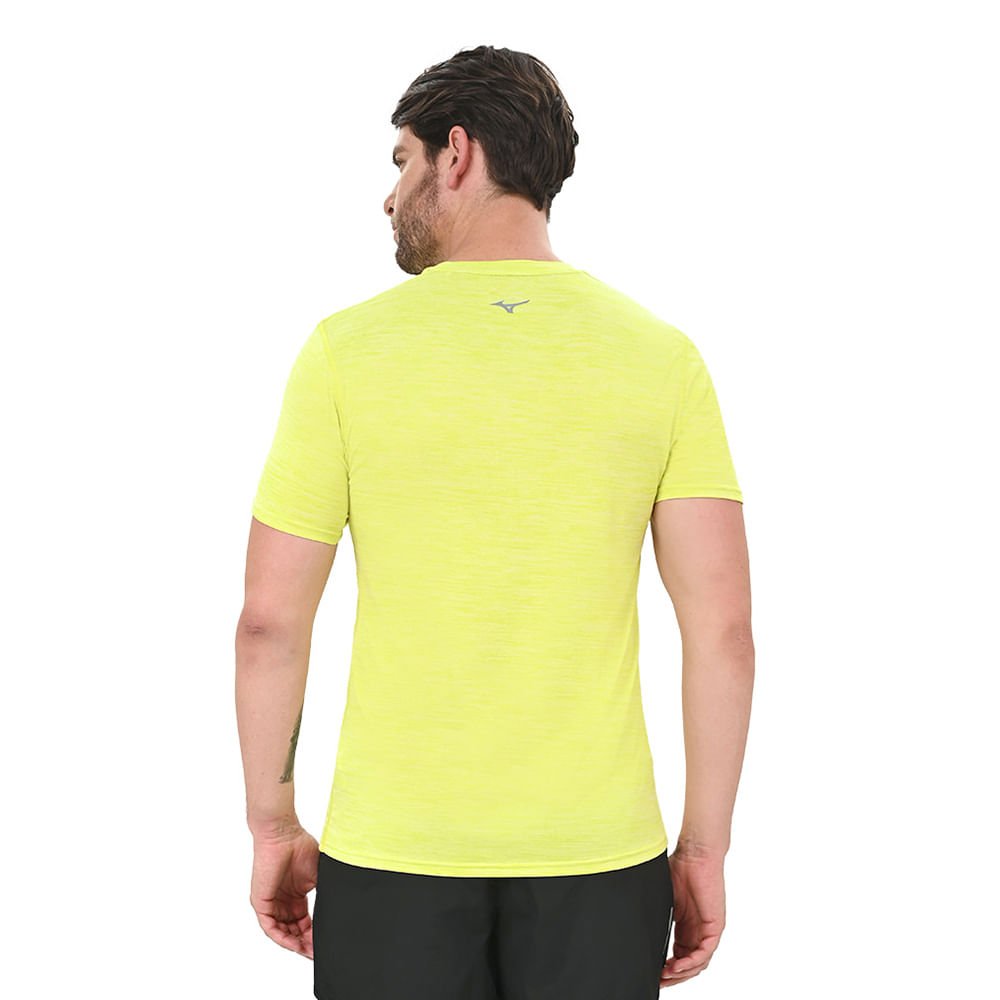 Camiseta de Treino Masculina Mizuno Core  Run Bird Amarelo 3