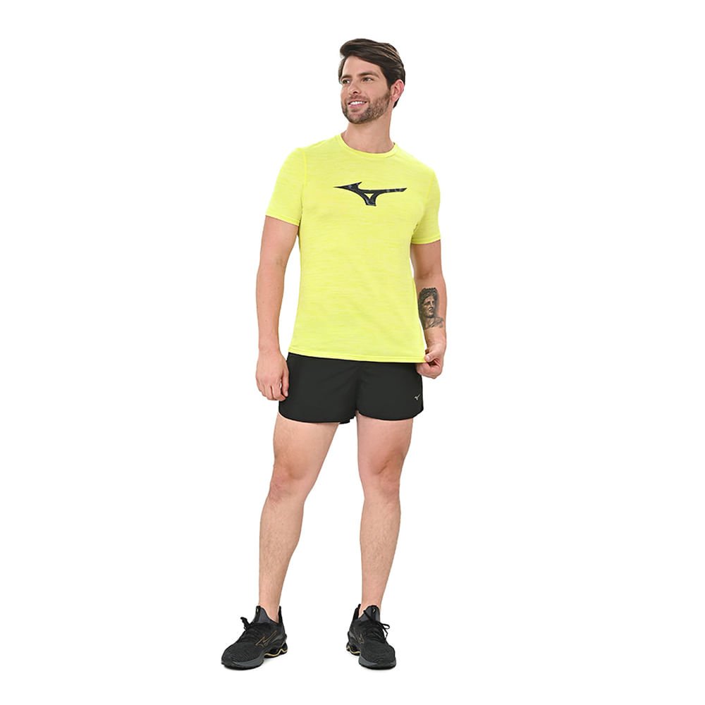 Camiseta de Treino Masculina Mizuno Core  Run Bird Amarelo 4