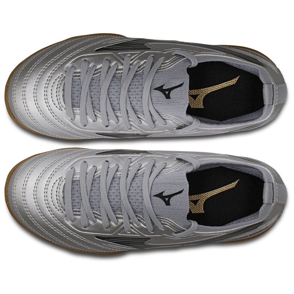 Chuteira Futsal Mizuno Regent IN Junior Prata 4