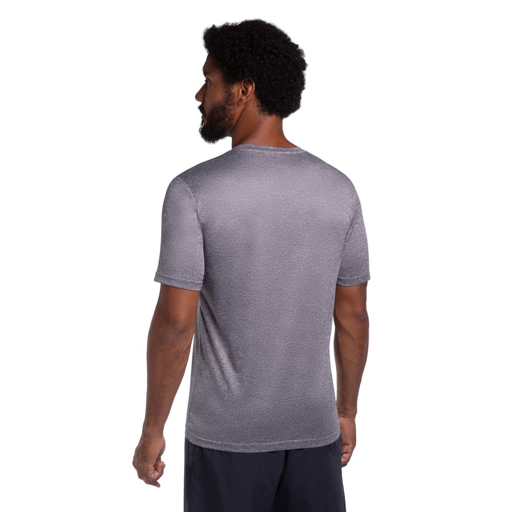 Camiseta de Corrida Masculina Mizuno Run Spark Mescla Cinza 4