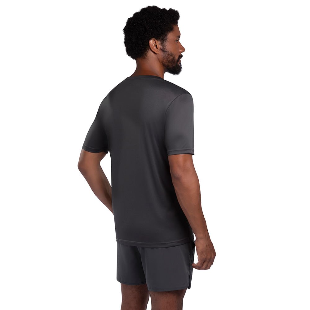 Camiseta de Corrida Masculina Mizuno Run Spark Cinza 4