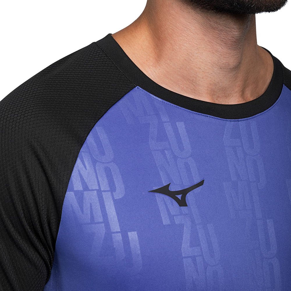 Camiseta de futebol Mizuno II Masculina Azul 3
