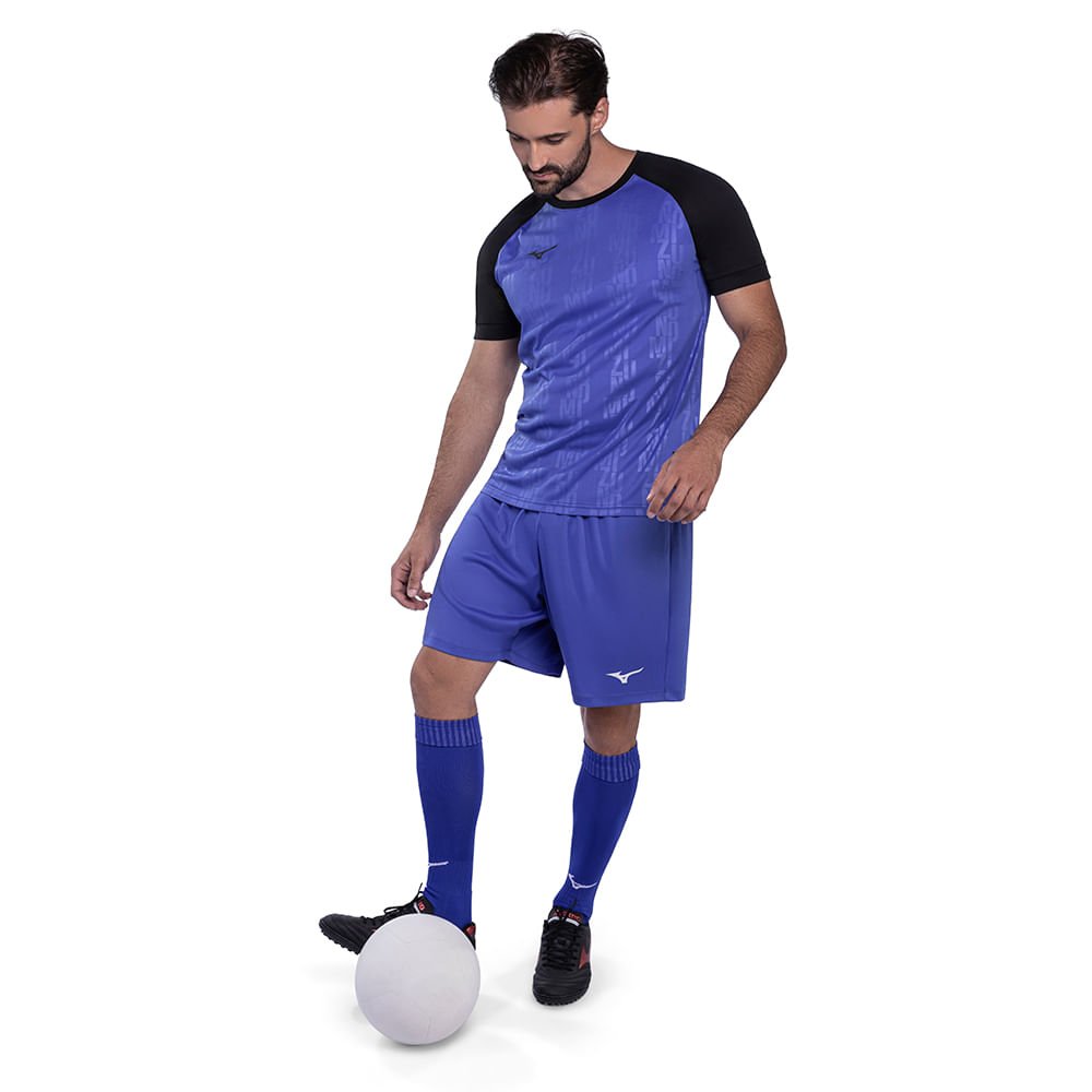 Camiseta de futebol Mizuno II Masculina Azul 5