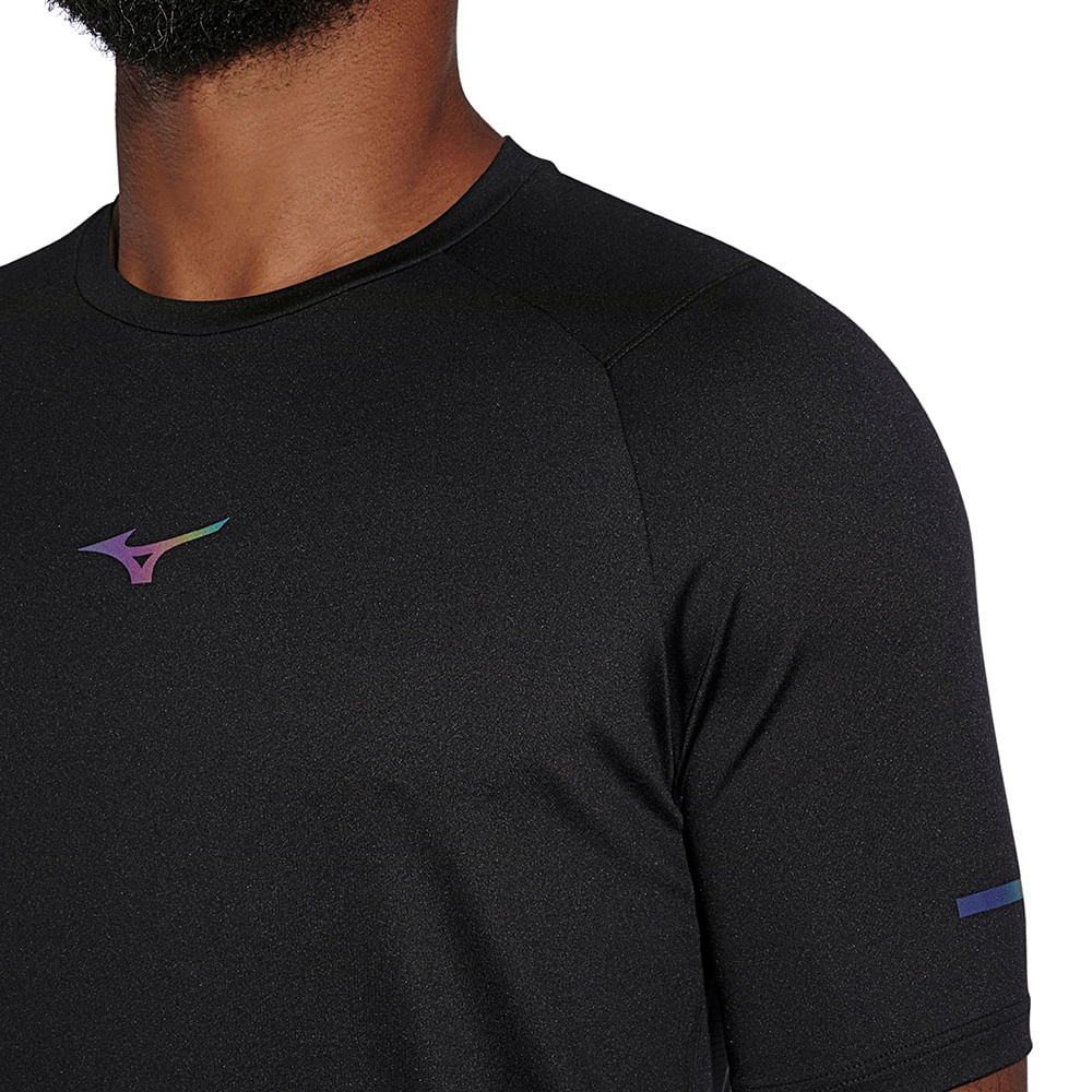 Camiseta de Corrida Masculino Mizuno High 2 Preto 3